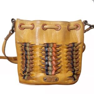 FRYE mini tan 100% leather crossbody